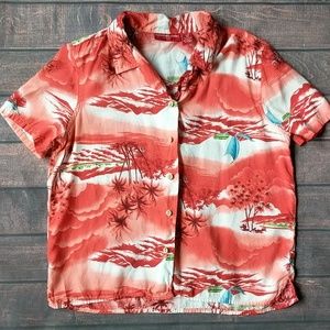 ☀️3/$12☀️ Gloria Vanderbilt | Hawaiian Blouse